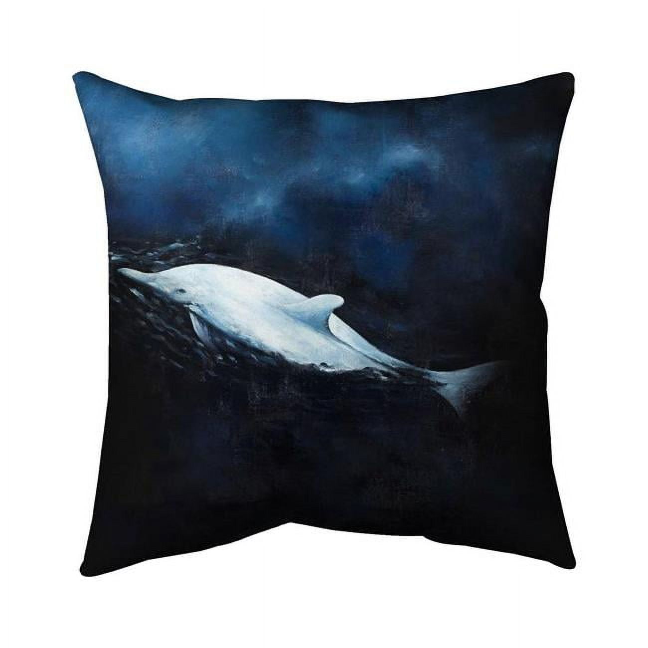 26 x 26 in. Swimming Dolphin-Double Sided Print Indoor Pillow Cover