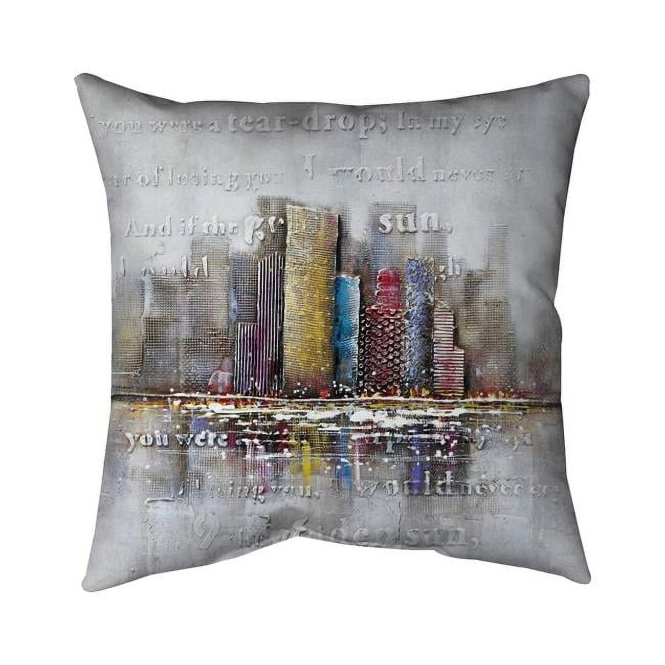 26 x 26 in. Buildings with Typography In Relief-Double Sided Print Indoor Pillow Cover