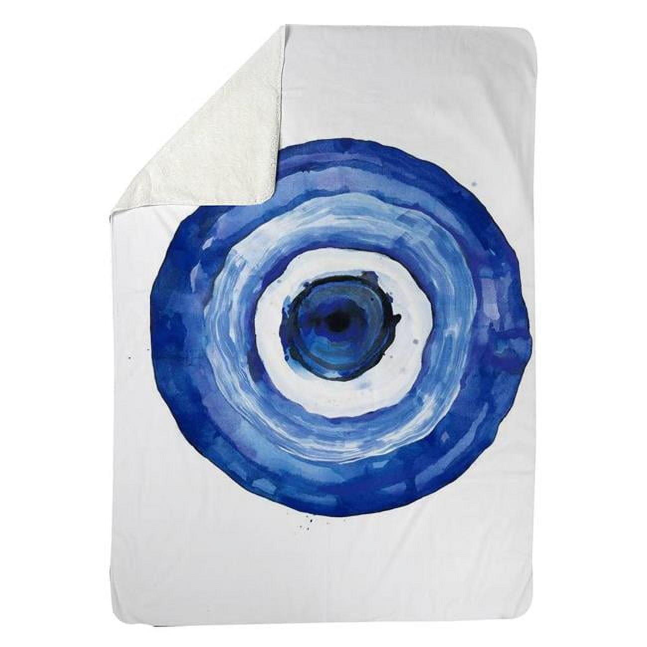 60 x 80 in. Erbulus Blue Evil Eye-Sherpa Fleece Blanket