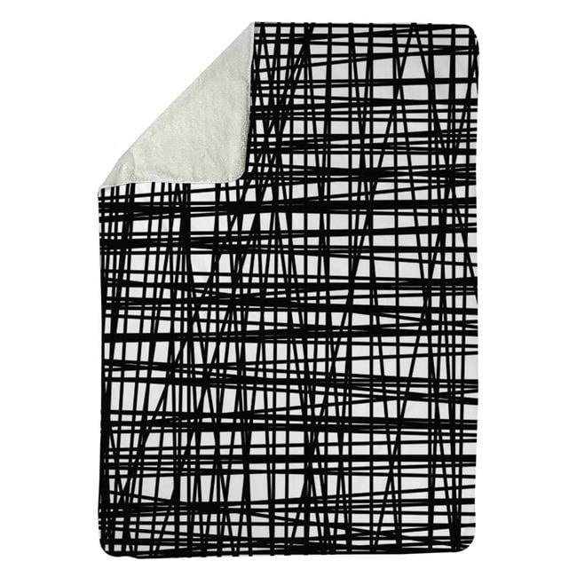 60 x 80 in. Abstract Small Stripes-Sherpa Fleece Blanket
