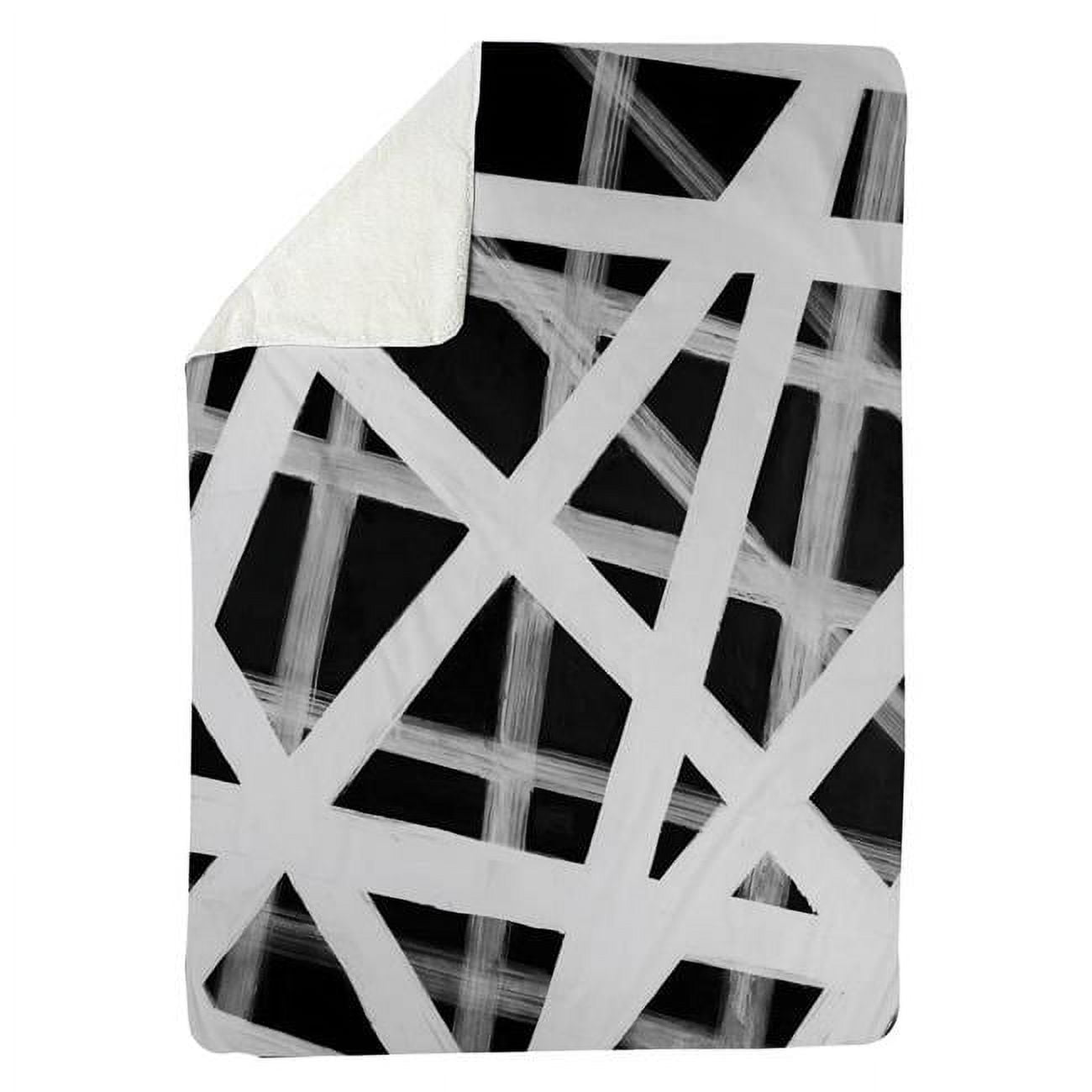 60 x 80 in. Geometric Stripes-Sherpa Fleece Blanket