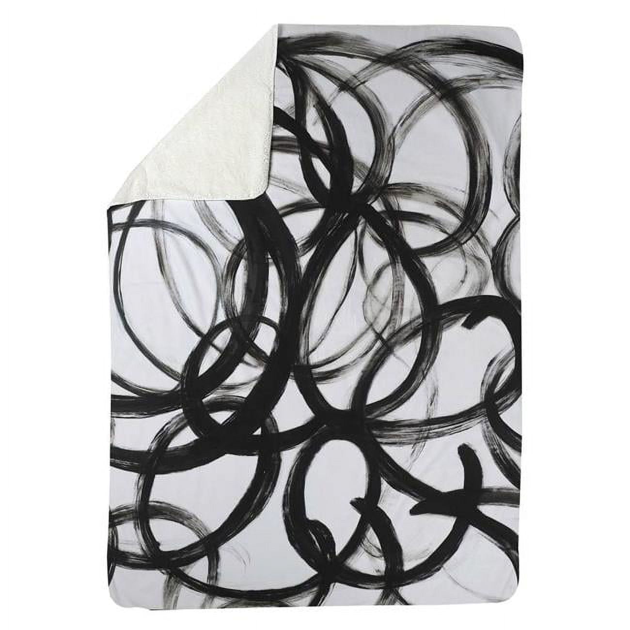 60 x 80 in. Abstract Curly Lines-Sherpa Fleece Blanket