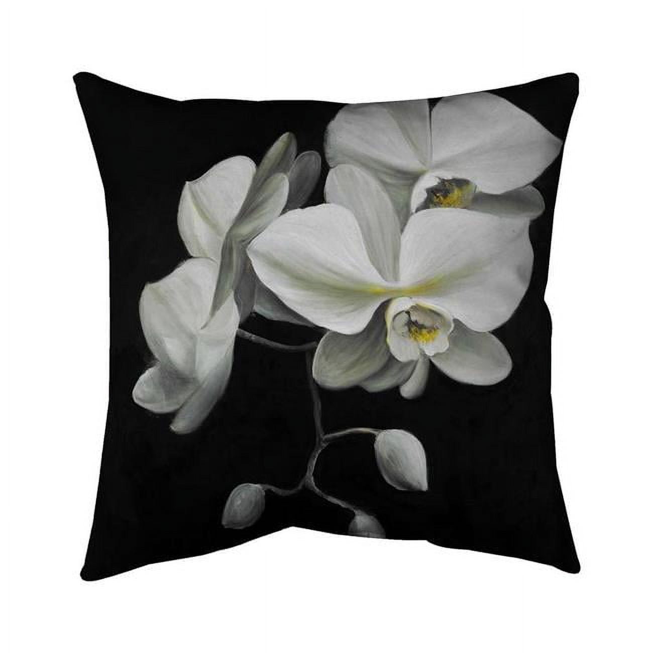 26 x 26 in. White Orchids-Double Sided Print Indoor Pillow Cover