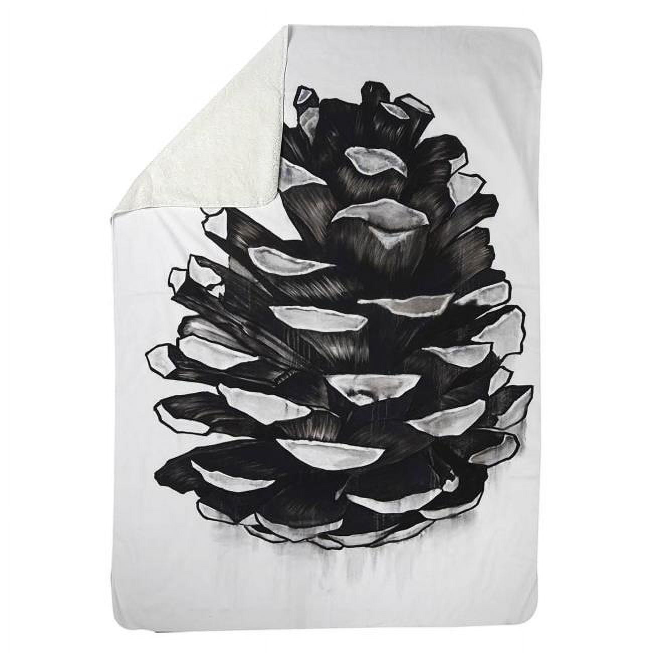 60 x 80 in. Pine Cone-Sherpa Fleece Blanket