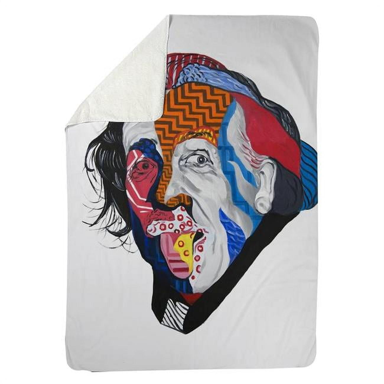 60 x 80 in. Abstract Albert Einstein-Sherpa Fleece Blanket