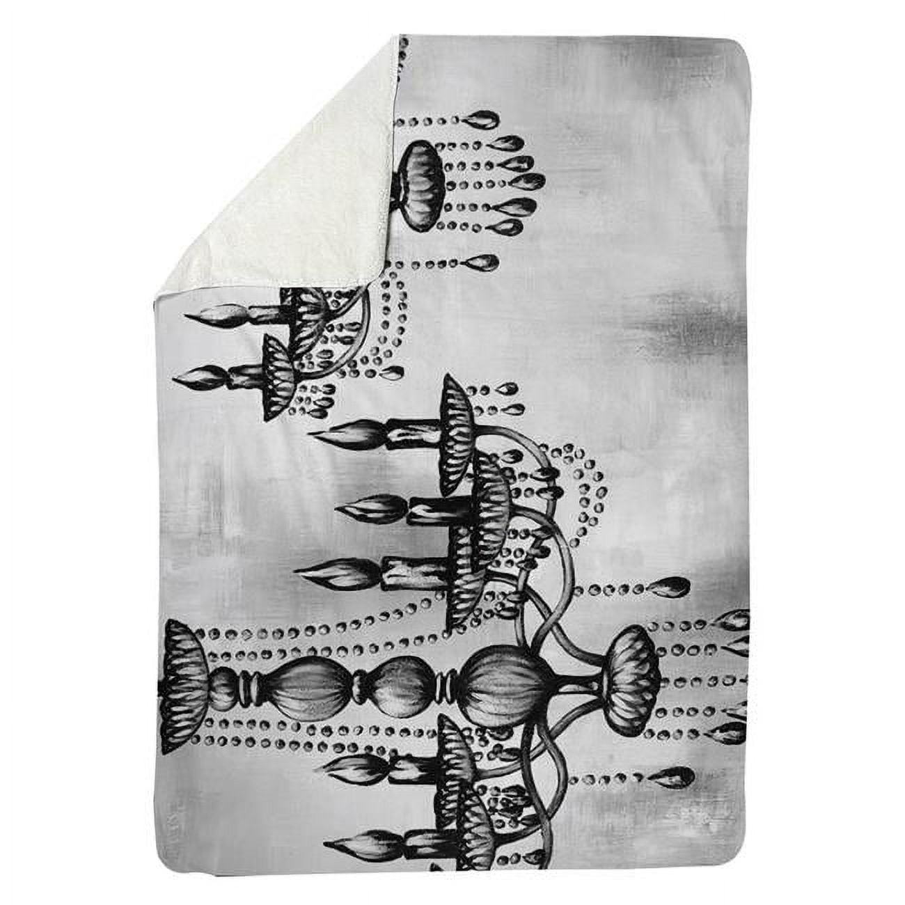 60 x 80 in. Two Crystal Chandeliers-Sherpa Fleece Blanket