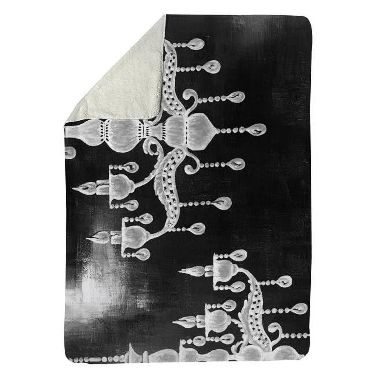 60 x 80 in. White Chandeliers-Sherpa Fleece Blanket