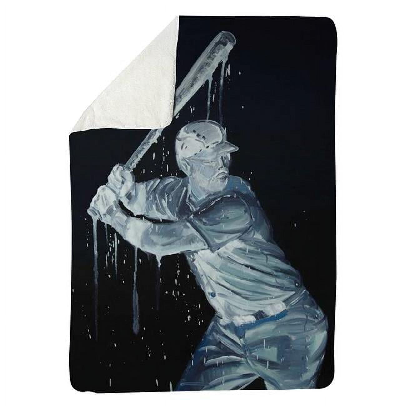 60 x 80 in. Baseball Player-Sherpa Fleece Blanket