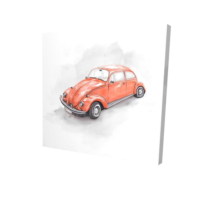 16 x 16 in. Vintage Red Beetle-Print on Canvas