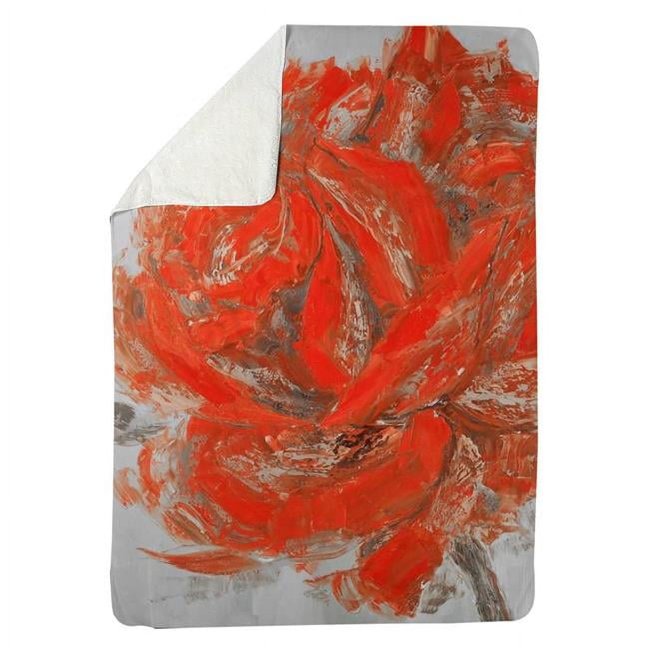 60 x 80 in. Abstract Rose-Sherpa Fleece Blanket