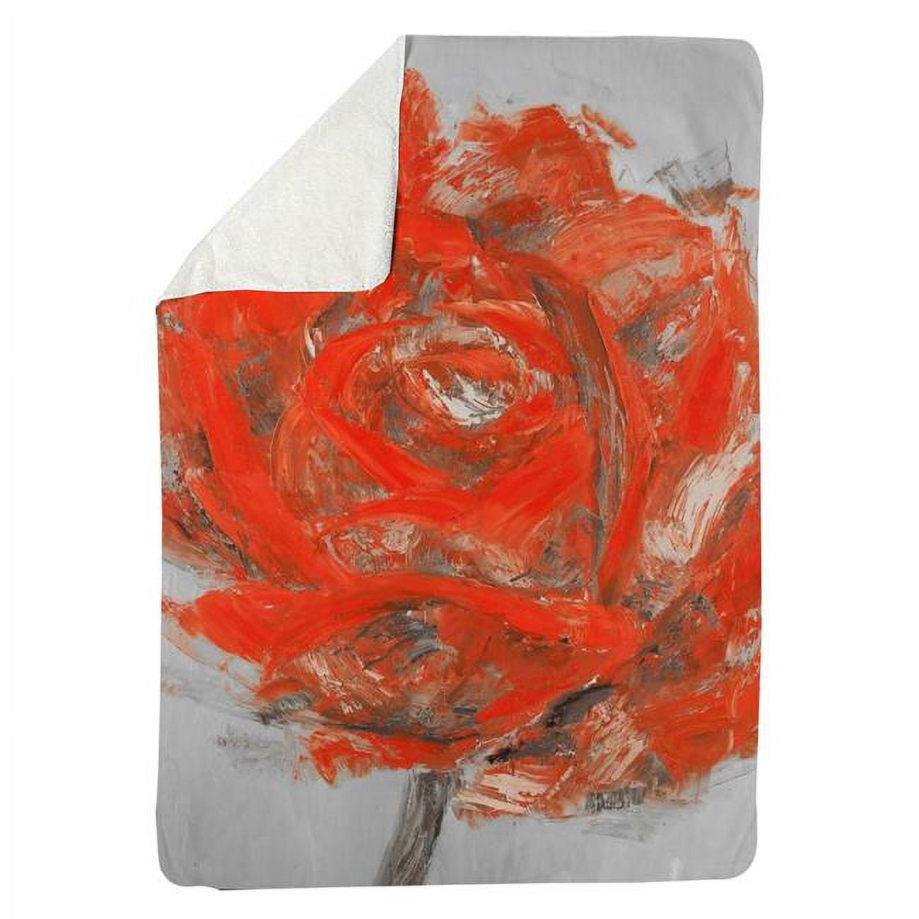 60 x 80 in. Abstract Red Flower-Sherpa Fleece Blanket