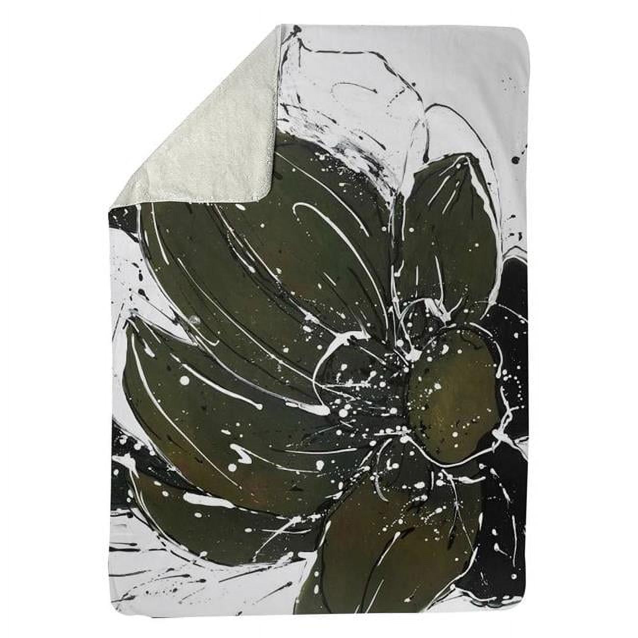 5545-6080-FL200 60 x 80 in. Abstract Flower with Paint Splash-Sherpa Fleece Blanket