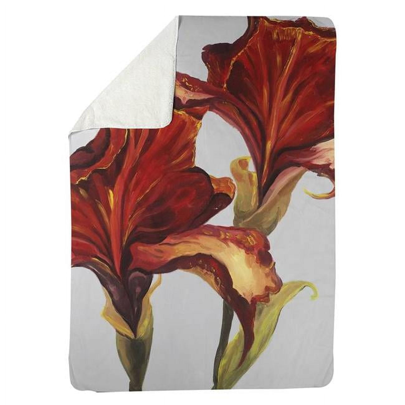 5545-6080-FL205 60 x 80 in. Lilies with Fall Colors-Sherpa Fleece Blanket