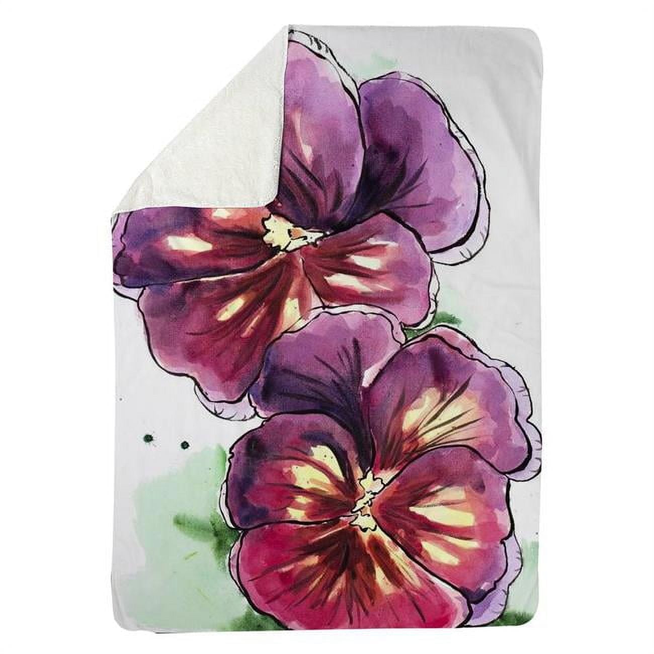 5545-6080-FL264 60 x 80 in. Two Blossoming Orchid with Wavy Petals-Sherpa Fleece Blanket