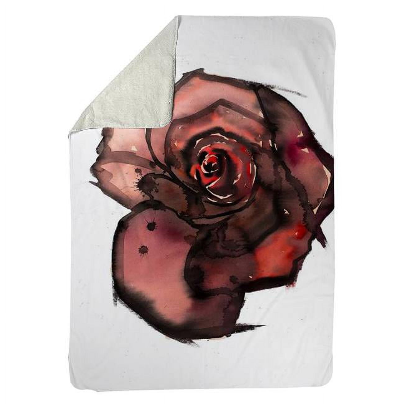 60 x 80 in. Dark Rose-Sherpa Fleece Blanket
