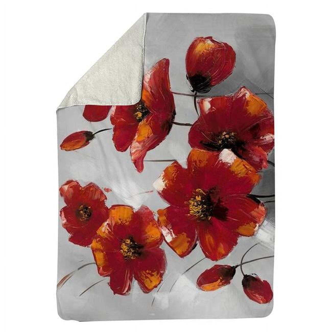 60 x 80 in. Anemone Flowers-Sherpa Fleece Blanket