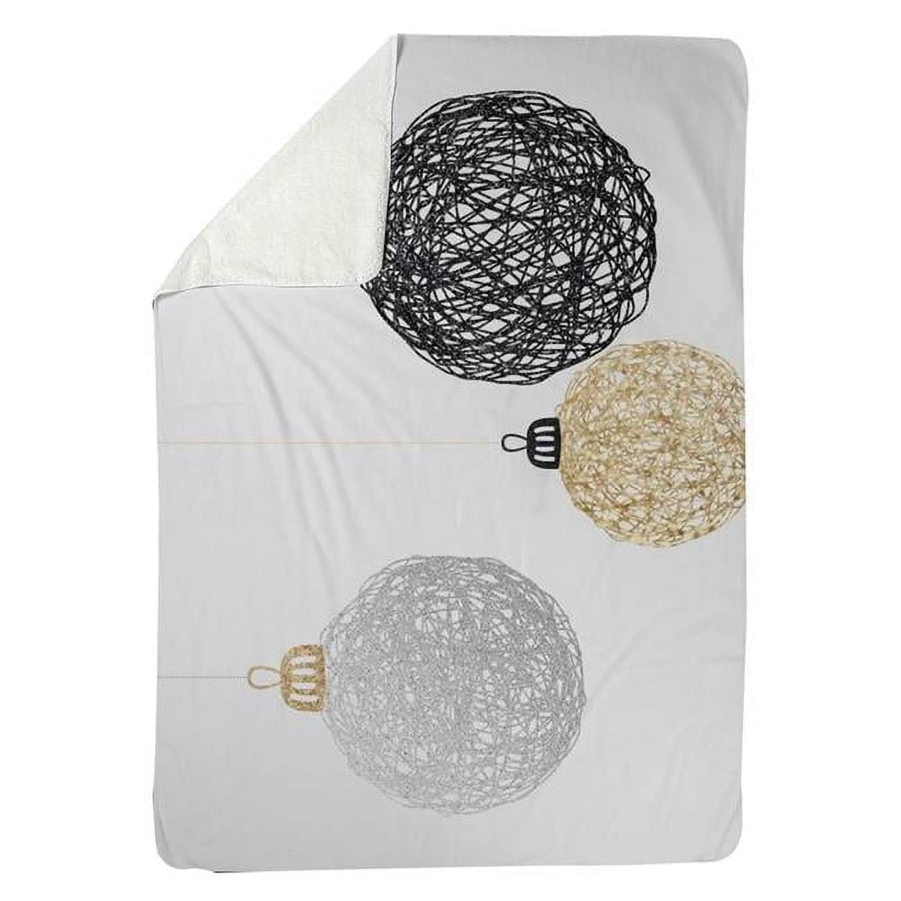 60 x 80 in. Three Christmas Balls-Sherpa Fleece Blanket