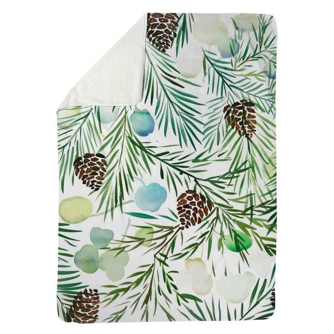60 x 80 in. Pine Cone Pattern-Sherpa Fleece Blanket