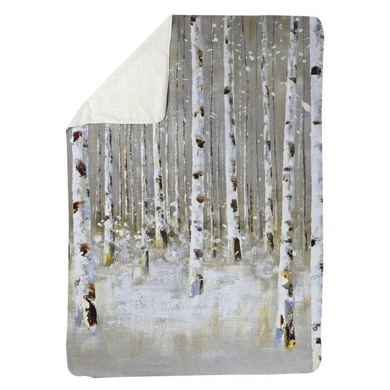 60 x 80 in. Birch Forest by Winter-Sherpa Fleece Blanket