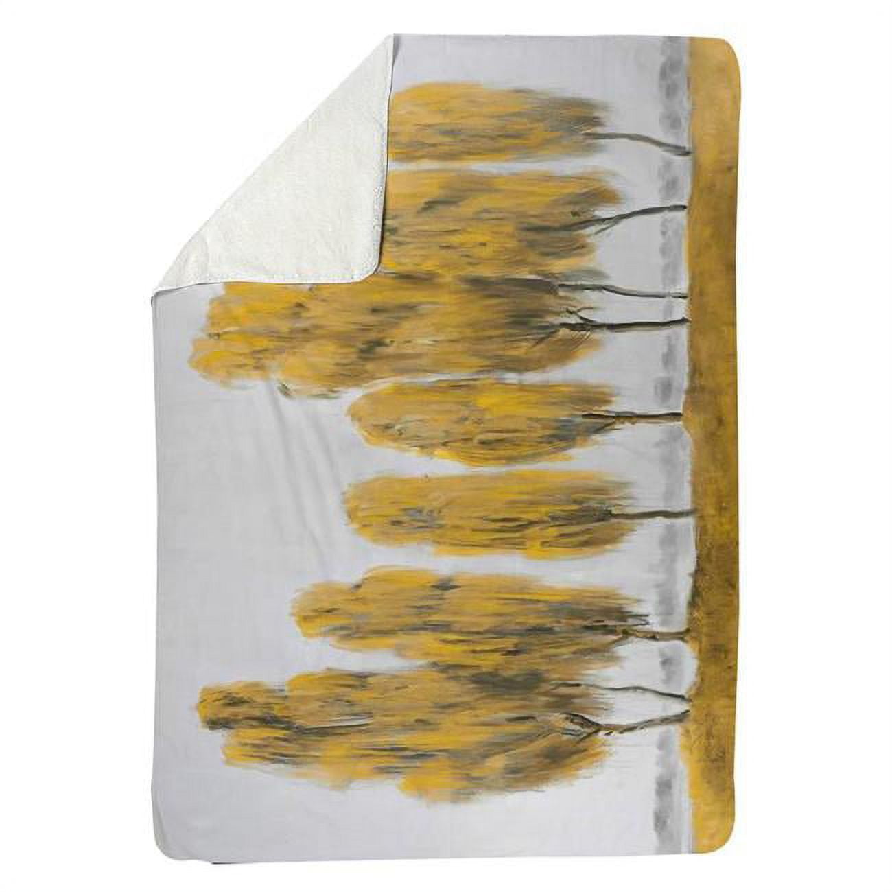 60 x 80 in. Seven Abstract Yellow Trees-Sherpa Fleece Blanket