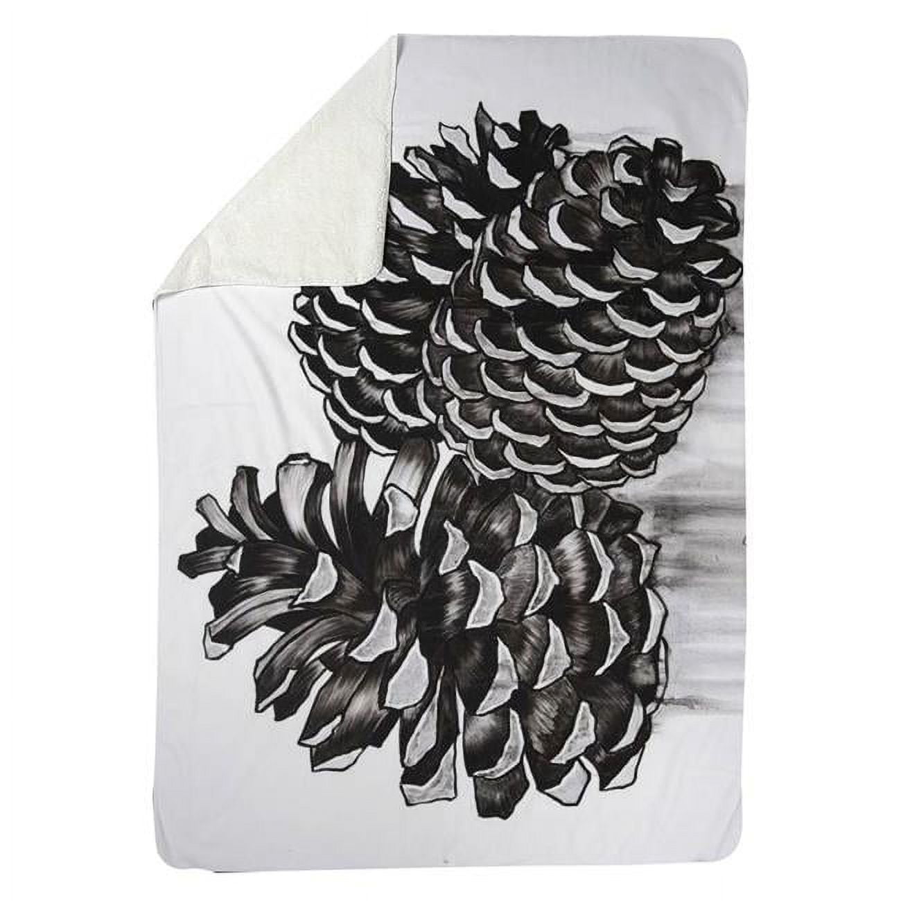 60 x 80 in. Three Small Pine Cones-Sherpa Fleece Blanket