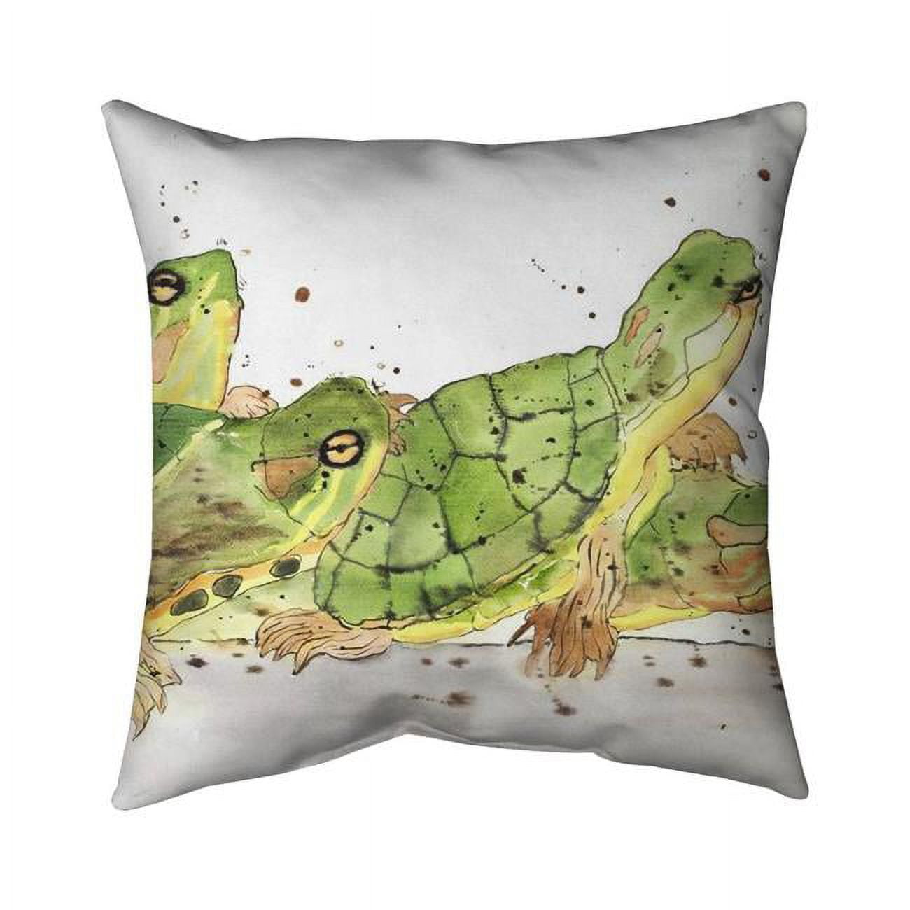 26 x 26 in. Small Aquatic Turtles-Double Sided Print Indoor Pillow Cover