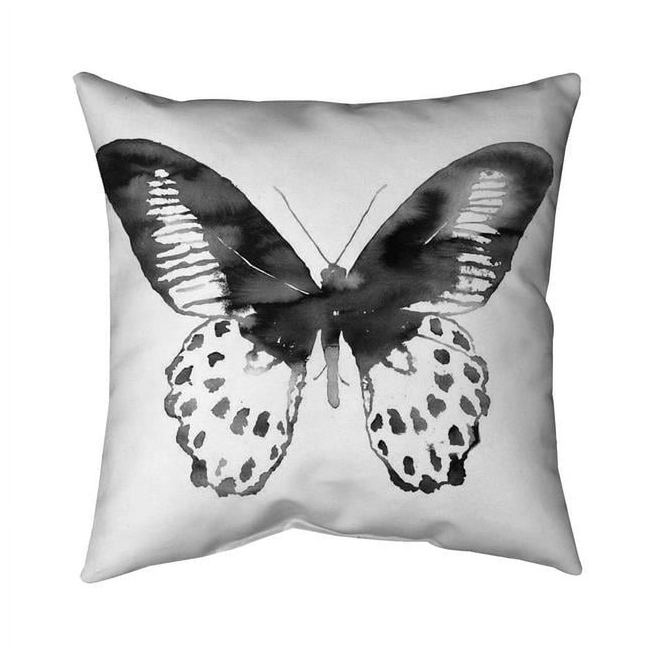 26 x 26 in. Black Butterfly-Double Sided Print Indoor Pillow Cover