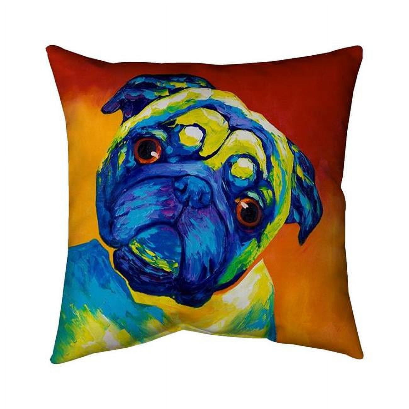 26 x 26 in. Curious Pug-Double Sided Print Indoor Pillow Cover