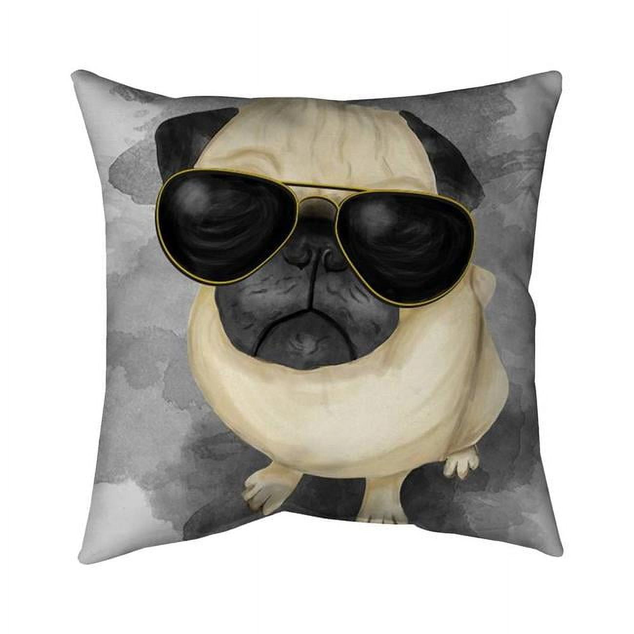 26 x 26 in. Pug with Style-Double Sided Print Indoor Pillow Cover