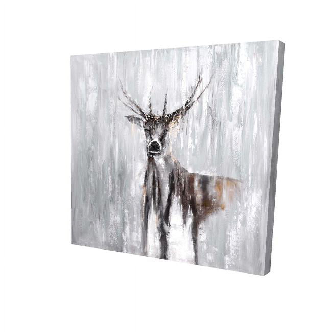 12 x 12 in. Abstract Deer in the Forest-Print on Canvas