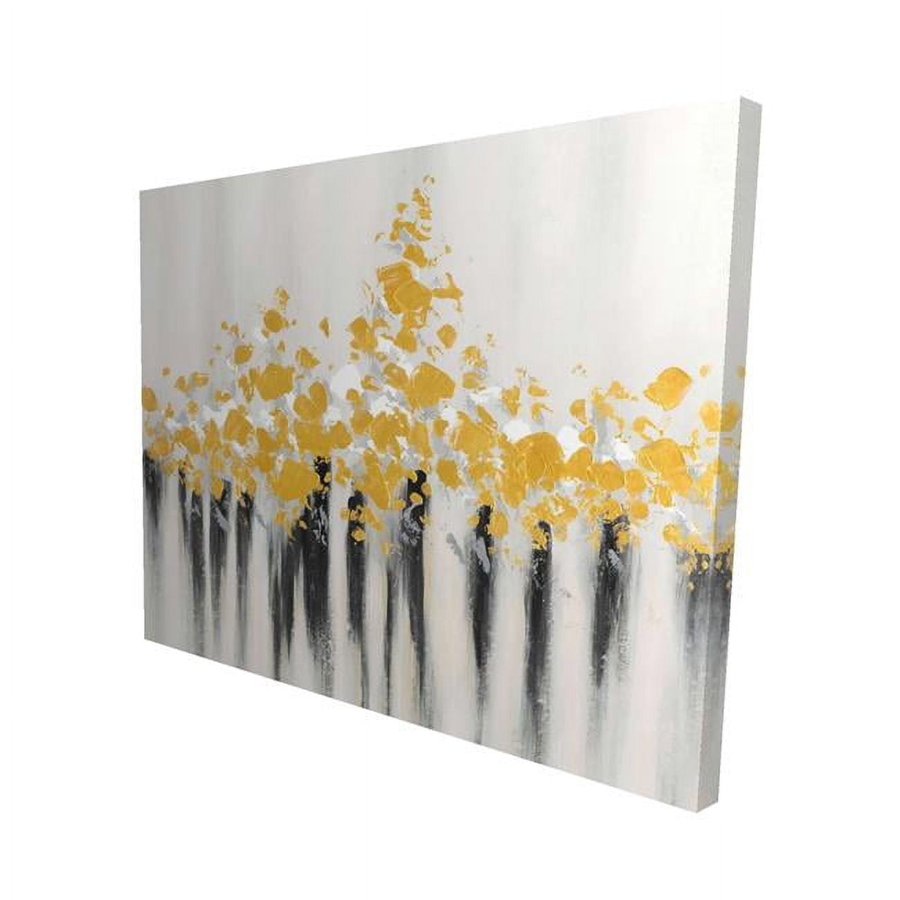 16 x 20 in. Abstract Gold Flowers-Print on Canvas