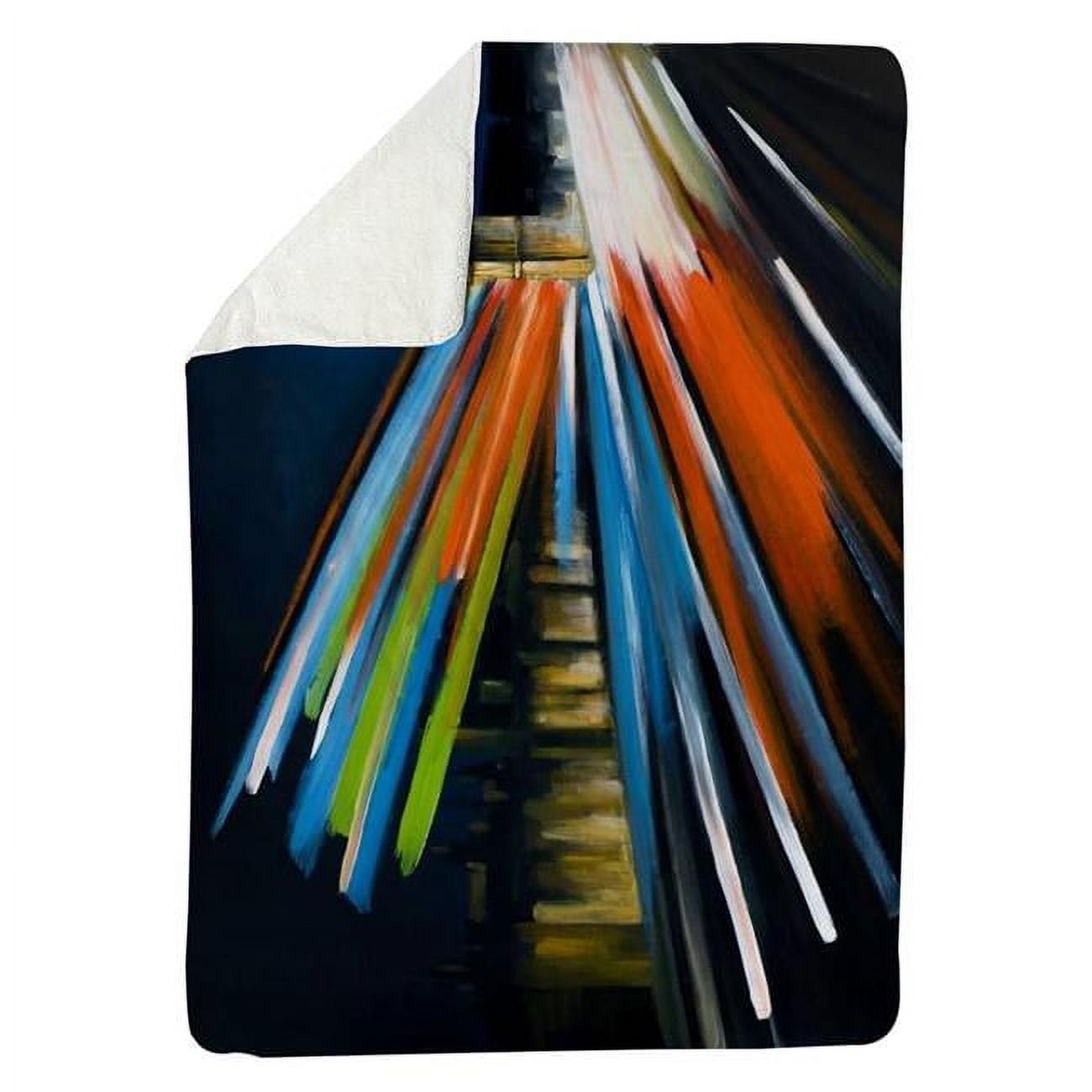 5545-6080-CI278 60 x 80 in. London Bus with Long Exposure-Sherpa Fleece Blanket