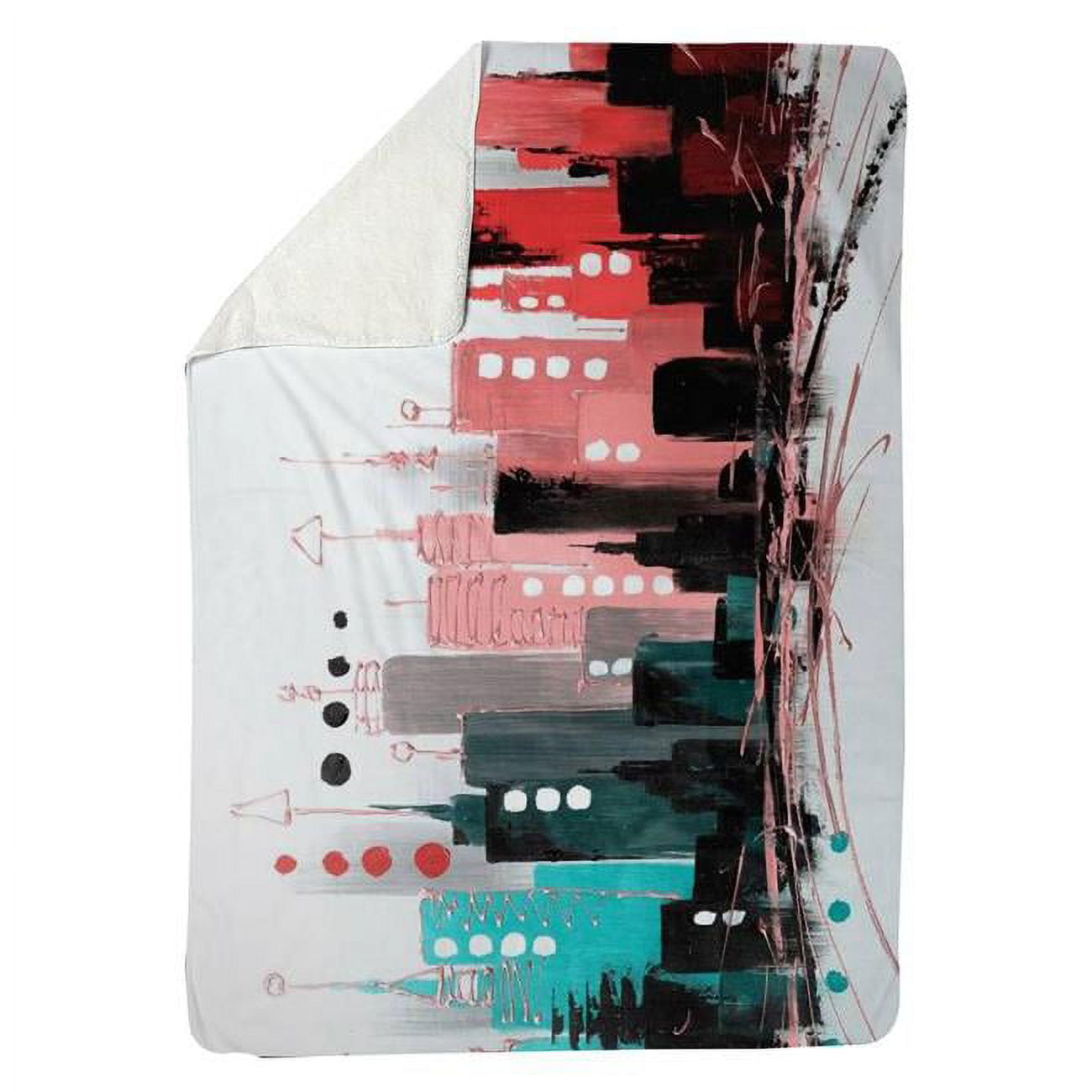 5545-6080-CI281-1 60 x 80 in. Cityscape with Rose Gold Colors-Sherpa Fleece Blanket