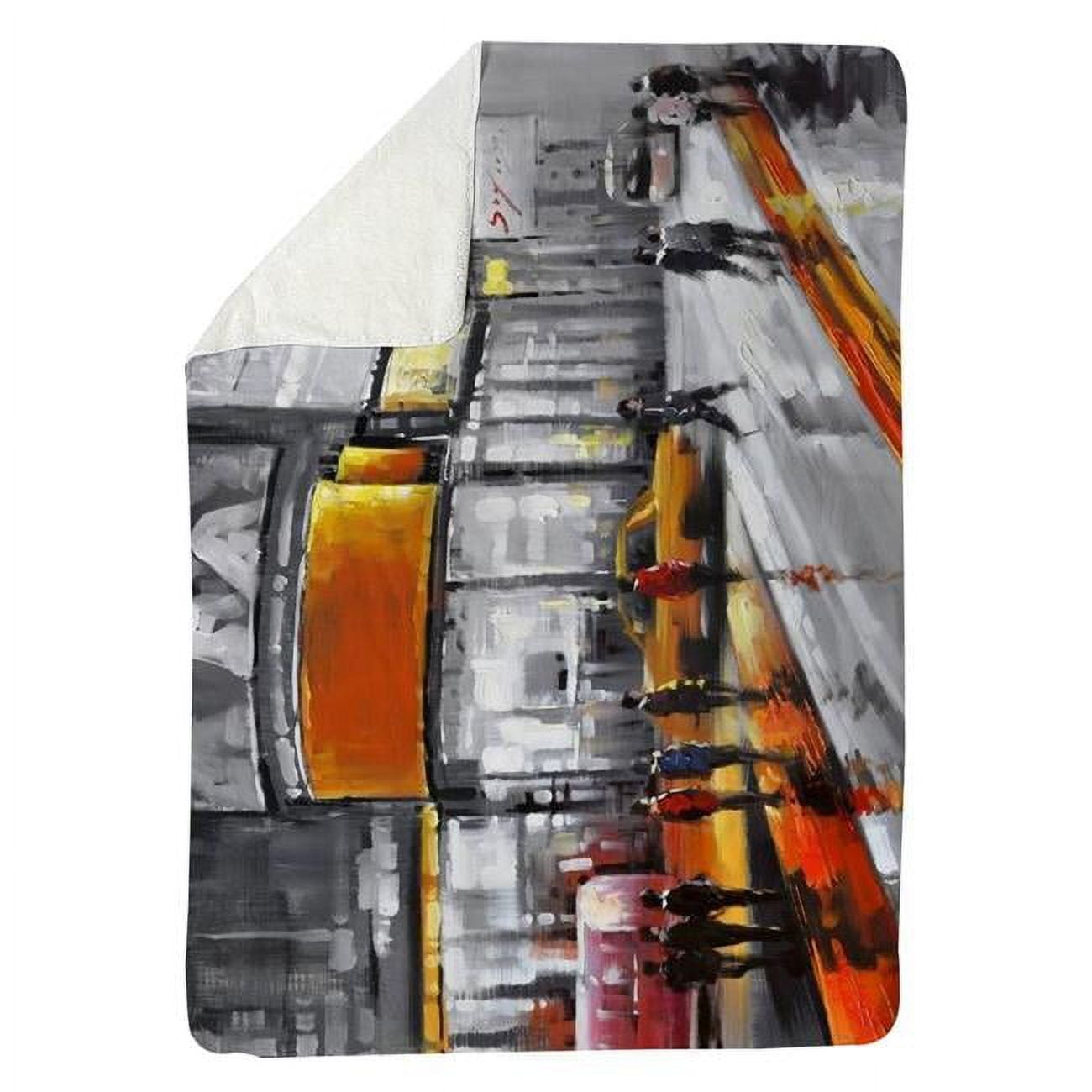 60 x 80 in. Circulation In Times Square-Sherpa Fleece Blanket