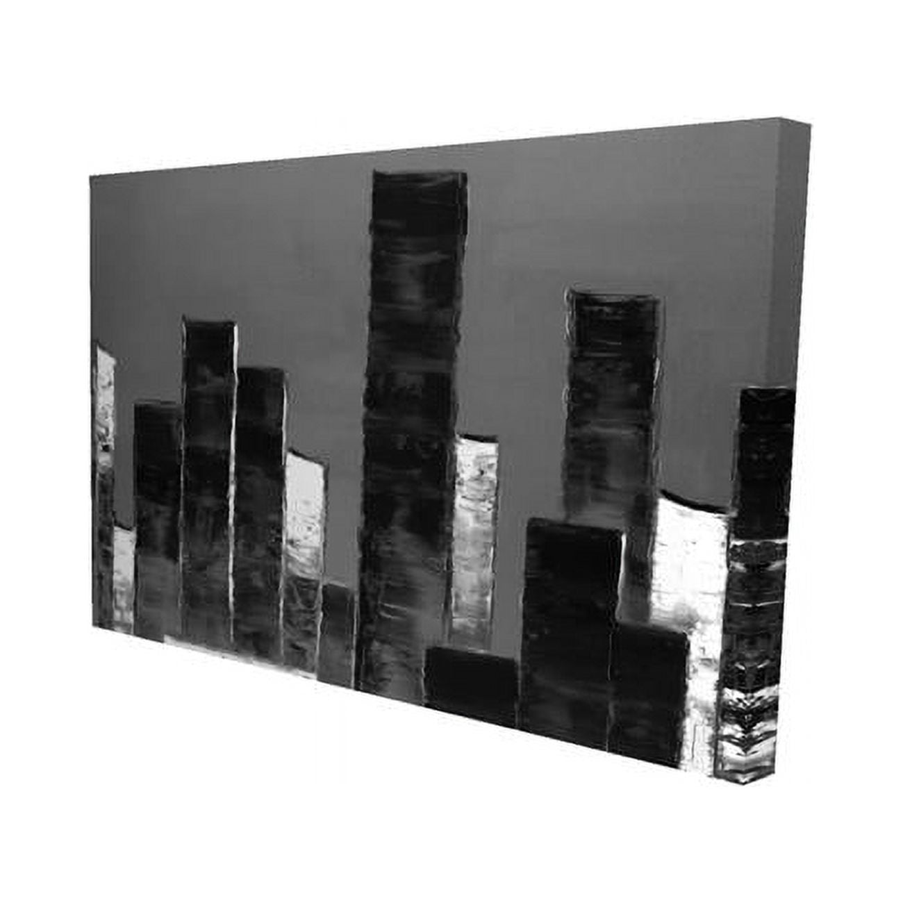 20 x 30 in. Abstract Black & White Buildings-Print on Canvas