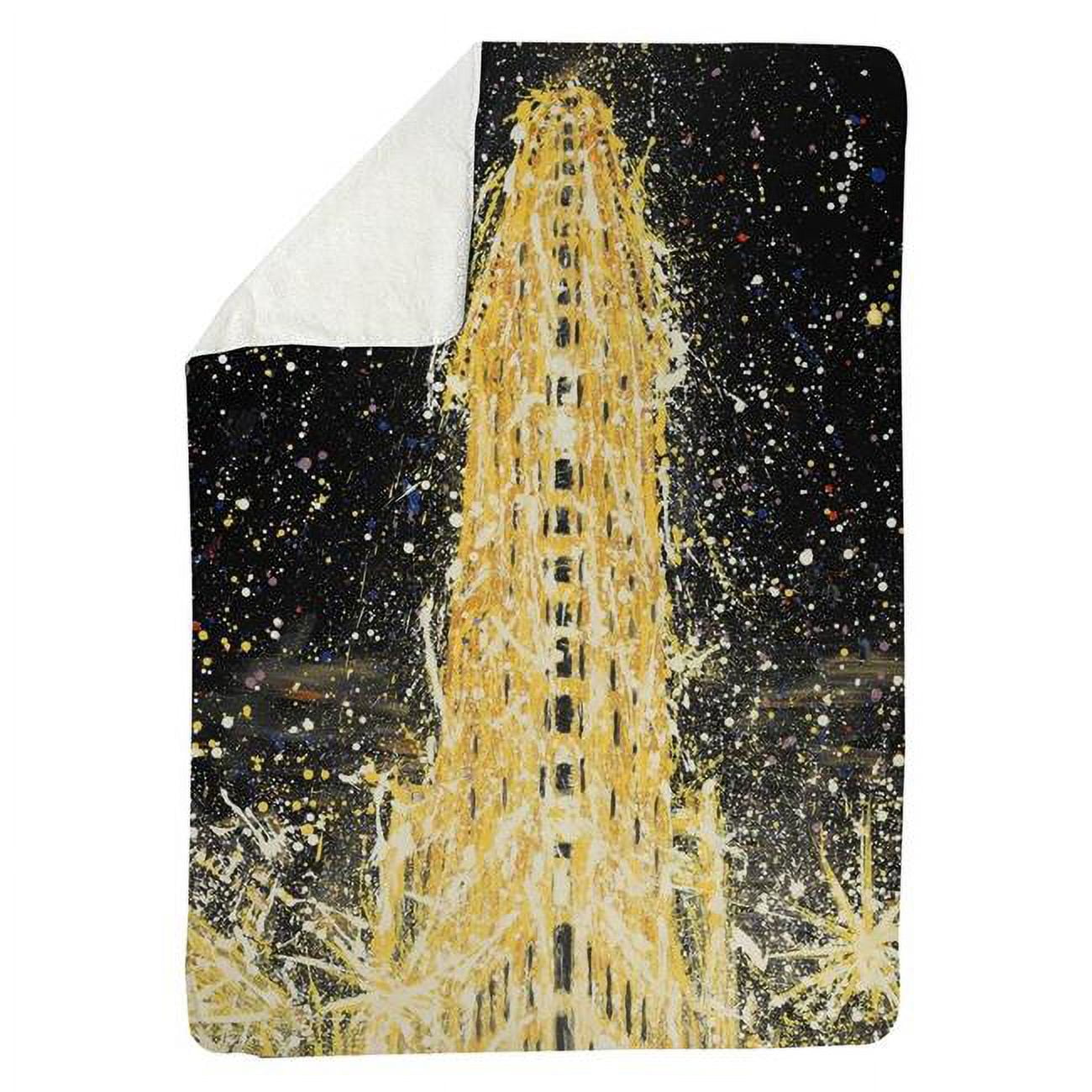 60 x 80 in. Abstract Flatiron Building-Sherpa Fleece Blanket