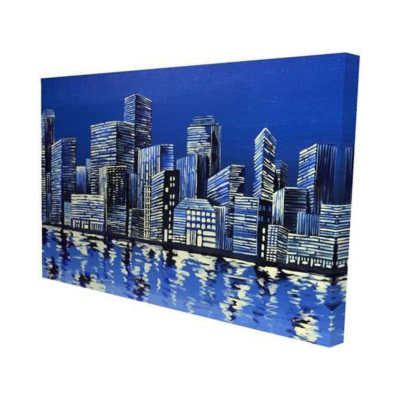 20 x 30 in. City In Blue-Print on Canvas