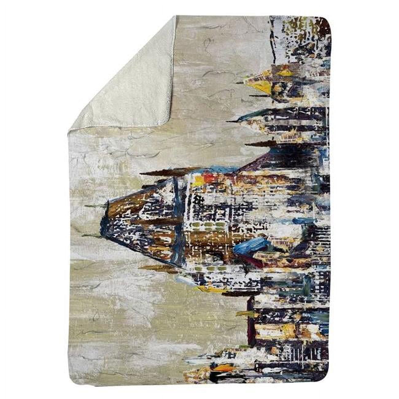 60 x 80 in. Abstract Chgteau Frontenac-Sherpa Fleece Blanket