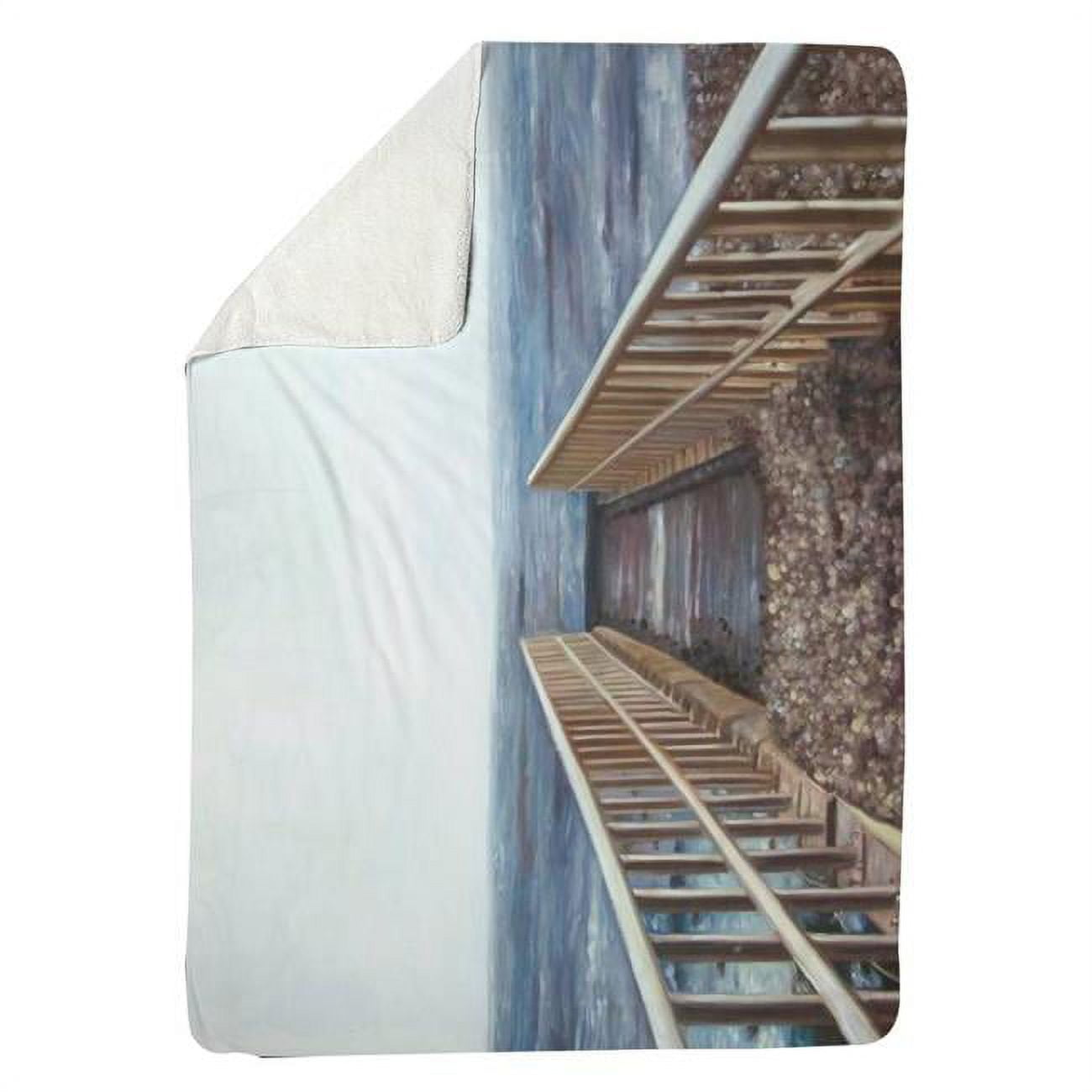 60 x 80 in. Relaxing Beach-Sherpa Fleece Blanket