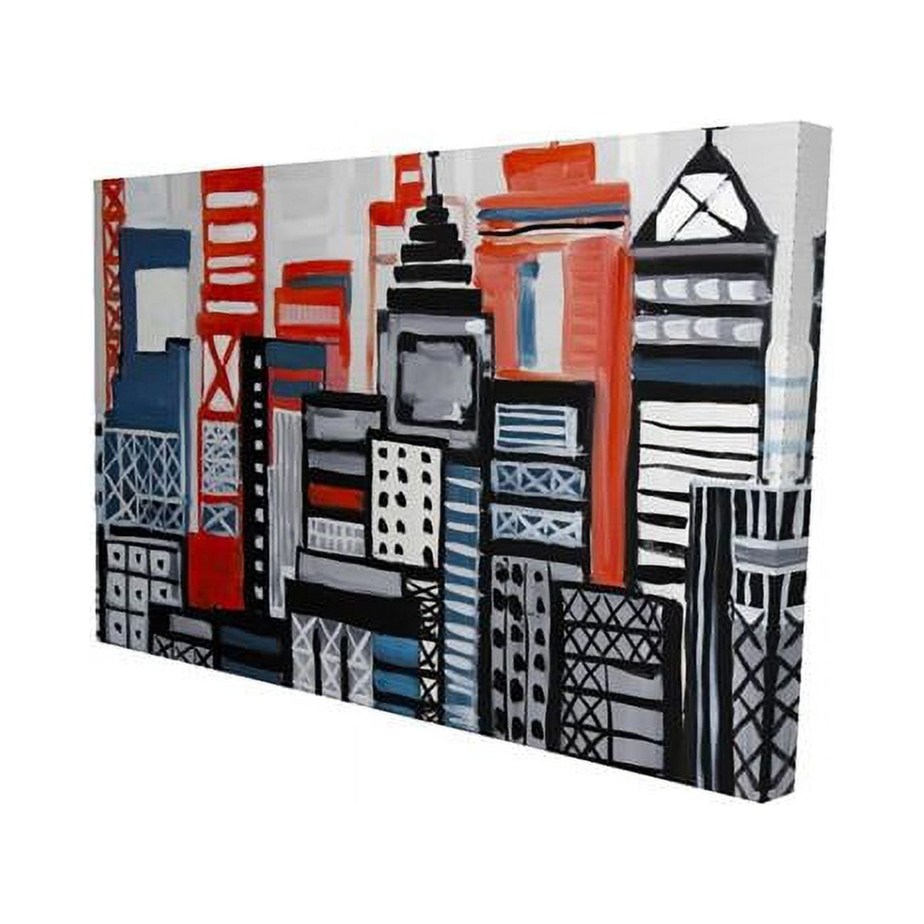 20 x 30 in. Geometric Urban Landscape-Print on Canvas