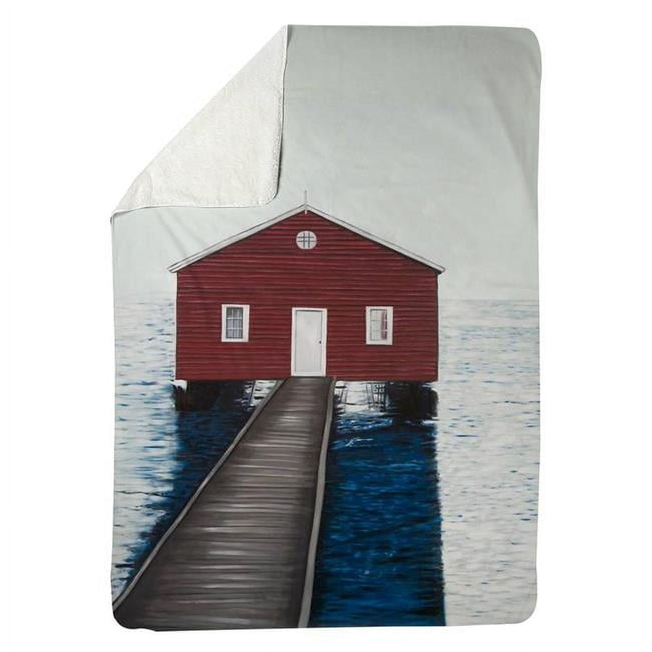 60 x 80 in. Boathouse-Sherpa Fleece Blanket