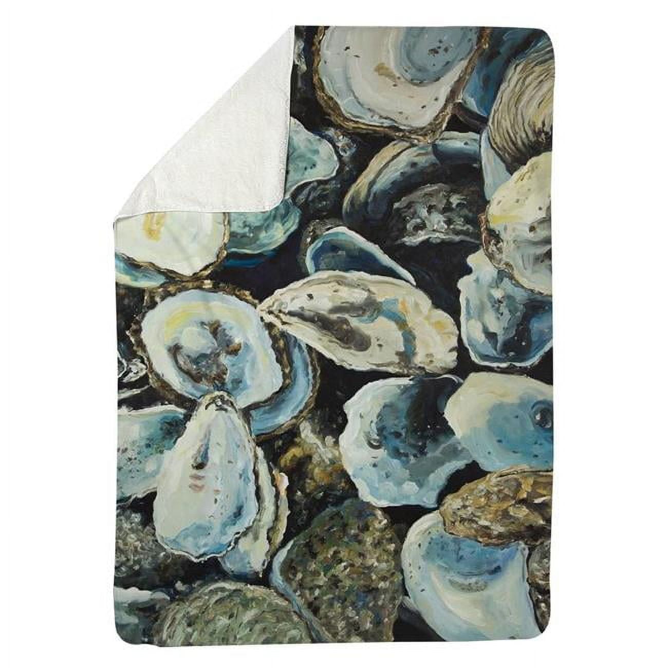60 x 80 in. Oyster Shells-Sherpa Fleece Blanket