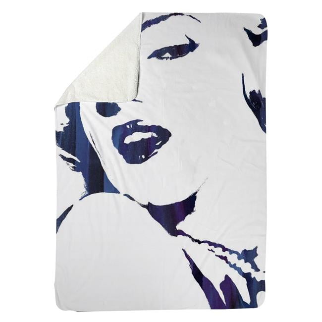 60 x 80 in. Marilyn Monroe In Blue-Sherpa Fleece Blanket