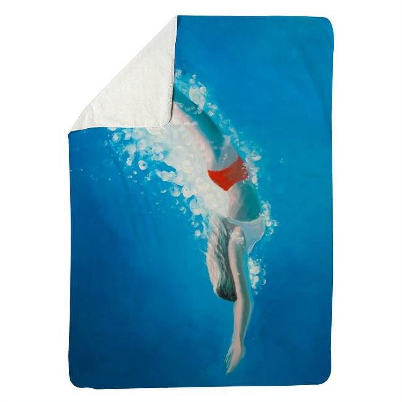 60 x 80 in. Diving Jump-Sherpa Fleece Blanket