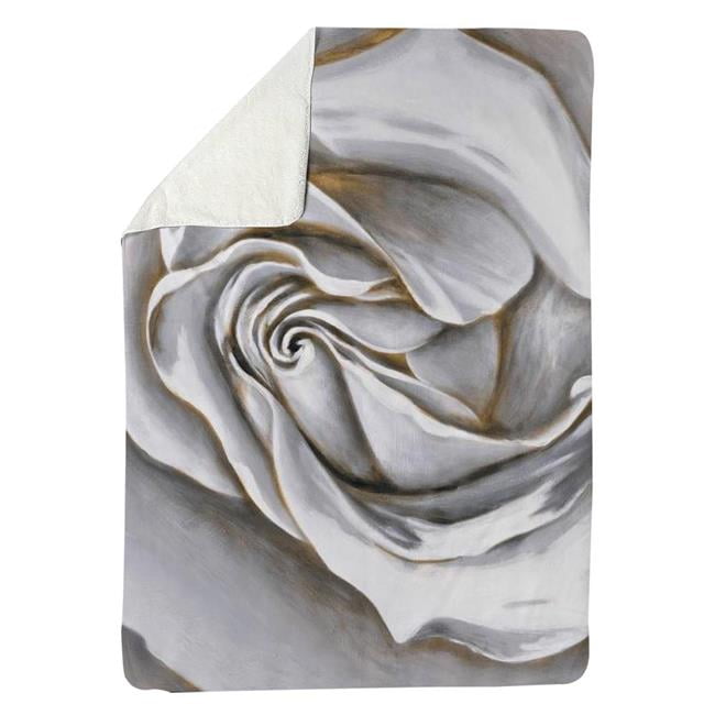 60 x 80 in. White Rose Delicate-Sherpa Fleece Blanket