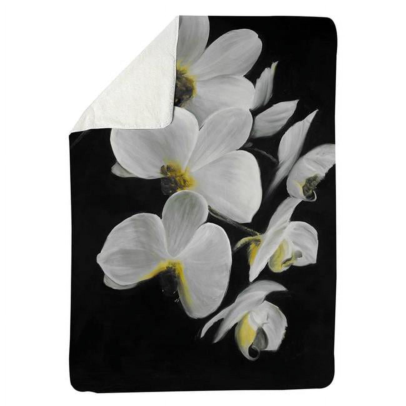60 x 80 in. Beautiful Orchids-Sherpa Fleece Blanket