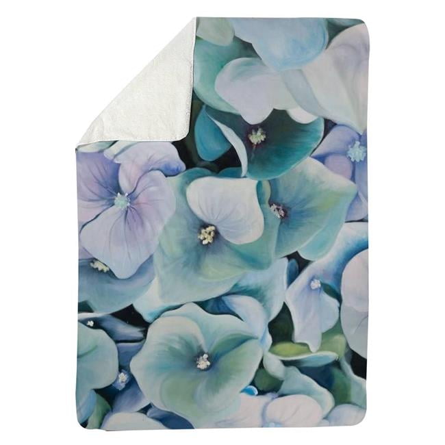 60 x 80 in. Hydrangea Plant-Sherpa Fleece Blanket