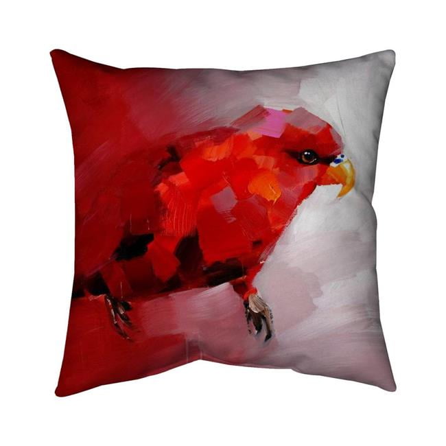 26 x 26 in. Abstract Red Parrot-Double Sided Print Indoor Pillow Cover