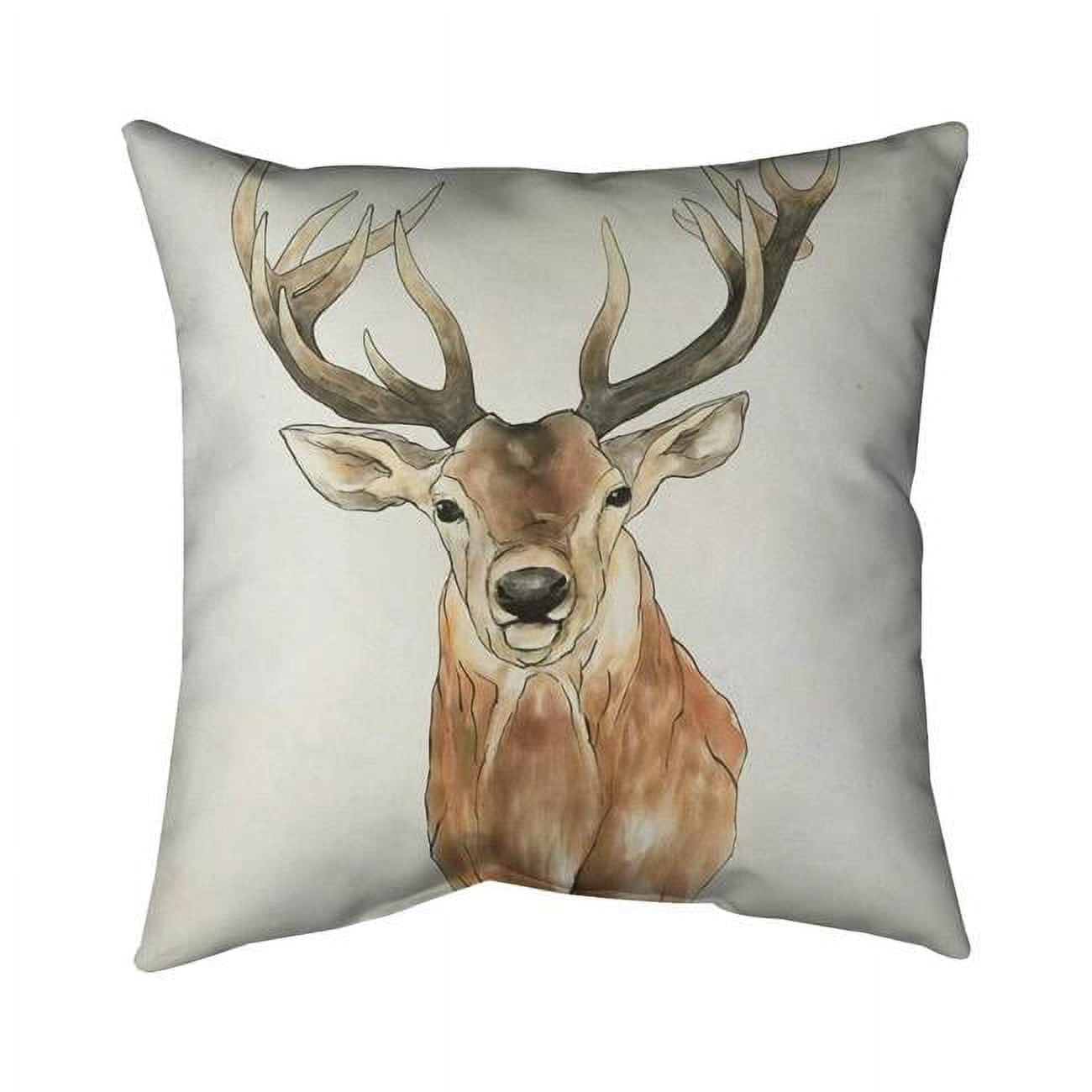 26 x 26 in. Front Deer Portrait-Double Sided Print Indoor Pillow Cover
