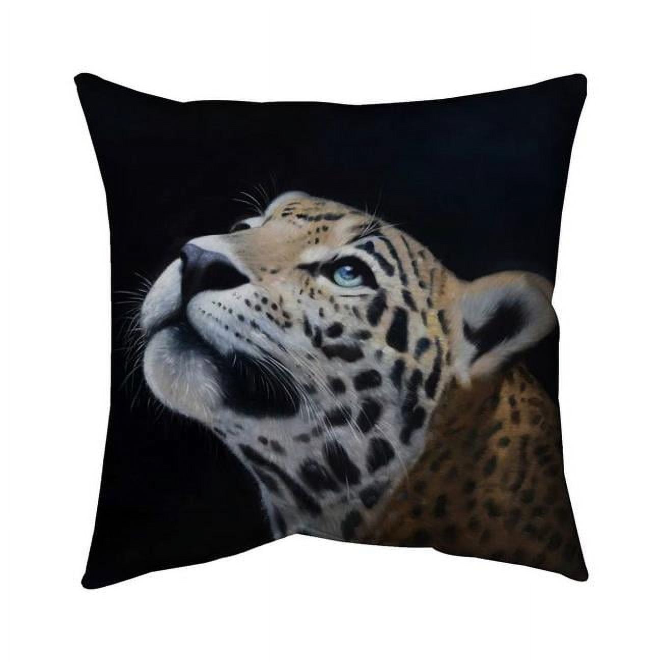 26 x 26 in. Realistic Leopard Face-Double Sided Print Indoor Pillow Cover